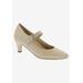 Wide Width Women's Kiki Mary Jane Pump by Ros Hommerson in Nude Lizard Leather (Size 10 W)