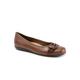 Wide Width Women's Sylvia Ballet Flat by Trotters in Saddle (Size 8 W)