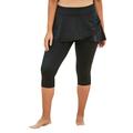 Plus Size Women's Skirted Swim Capri Pant by Swim 365 in Black (Size 34) Swimsuit Bottoms