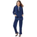 Plus Size Women's 2-Piece Velour Hoodie Set by Woman Within in Evening Blue (Size 22/24)