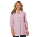 Plus Size Women's Shawl Collar Shaker Sweater by Woman Within in Pink (Size L)