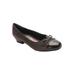 Wide Width Women's Tawnie Kitten Heel Pump by Ros Hommerson in Brown Lizard Print (Size 8 1/2 W)