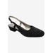 Wide Width Women's Tempt Slingback by Ros Hommerson in Black Micro (Size 7 W)
