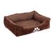 Orthopedic rectangle bolster Pet Bed,Dog Bed, super soft plush, Medium 25x21 inches COFFEE by Happy Care Textiles in Brown