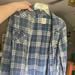 American Eagle Outfitters Tops | American Eagle Flannel | Color: Blue/White | Size: 4