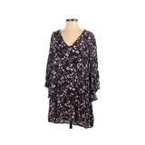 Lush Casual Dress - Shift: Blue Floral Dresses - Women's Size Small