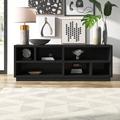 Mercury Row® Partee TV Stand for TVs up to 75" Wood in Black | 25 H in | Wayfair EE7B55FE78E04D02848ECD8D83535484