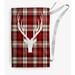 The Holiday Aisle® Cool Dude Holiday Reindeer on Plaid Christmas Laundry Bag Fabric in Red/White/Brown | 36 H in | Wayfair