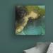 Wrought Studio™ Emerald Topo I by Victoria Borges - Wrapped Canvas Painting Canvas in Black/Blue/Gray | 18 H x 18 W x 2 D in | Wayfair