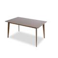 Corrigan Studio® Compas Mid-Century Modern Rectangular 59-Inch Dining Table In Brown Wood in White/Brown | 29 H x 29.5 W x 47 D in | Wayfair