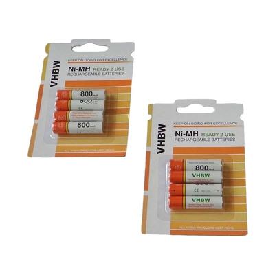 Vhbw - 8 x aaa, Micro, R3, HR03 Akku 800mAh kompatibel mit Audioline 482, Nova 00, 580, 582, Pro Image