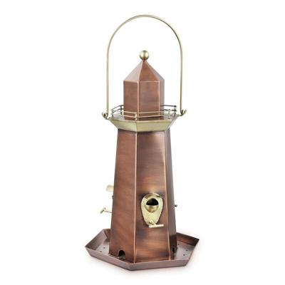 Copper and Brass Lighthouse Bird Feeder - Extra-Large 5 lb. Seed Capacity By Good Directions