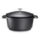 Premium 24cm/ 4.6L Non Stick Casserole Dish with Lid - Versatile Oven to Hob Heavy Duty - Induction Ready, German Greblon Coating for Chemical Free Cooking - Matt Black