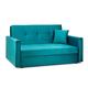 Honeypot Sofabed - Viva 2 Seater Sofabed with Storage - Teal Velvet Fabric Couch with Pull Out Double Sofabed | Setup Included | Made in EU | Built to Last (2 Seater, Plush Teal)