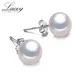 Grandes boucles d'oreilles en perles d'eau douce naturelles blanches en argent Sterling 925 pour