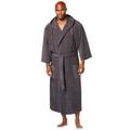 Men's Big & Tall Hooded Microfleece Maxi Robe with Front Pockets by KingSize in Charcoal (Size 4XL/5XL)