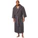 Men's Big & Tall Hooded Microfleece Maxi Robe with Front Pockets by KingSize in Charcoal (Size 4XL/5XL)