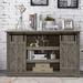 Gracie Oaks TV Stand For Tvs Up To 60" w/ Sliding Barn Door Wood in Brown | Wayfair 3AFB974E583D4F49B02451C782B7BD00