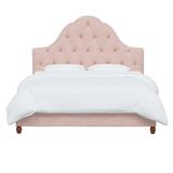 Birch Lane™ Alpine Tufted Upholstered Low Profile Standard Bed Polyester/Metal in Pink/Black | 56 H x 81 D in | Wayfair