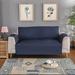 Rebrilliant Box Cushion Sofa Slipcover Polyester in Blue/Black | 75 H x 66 W x 0.2 D in | Wayfair 0E1C98E1ADF549C48EE061373948B89B