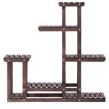 Arlmont & Co. Bellew Free Form Multi-Tiered Solid Wood Plant Stand Wood/Solid Wood in Brown | 38 H x 40 W x 10 D in | Wayfair