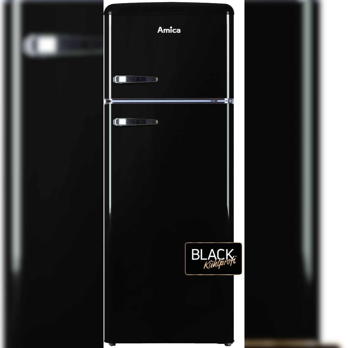 Amica KGC 15634 S, Kühl-/Gefrierkombination im Retro Design, 144 cm Höhe, black olives Image