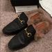 Gucci Shoes | Gucci Princetown Leather Fur Flat Slippers. | Color: Black | Size: 6.5