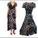 Free People Dresses | Free People Gorgeous Jess Wrap Dress Size Small | Color: Black/Blue | Size: S
