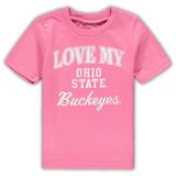 Girls Toddler Pink Ohio State Buckeyes Love My Team T-Shirt