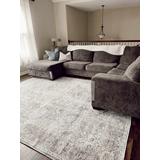 Mignon 8'10" x 12' Updated Traditional Farmhouse Brown/Charcoal/Light Gray/Medium Gray/Oatmeal/Off White/Tan/Taupe/Dark Red Washable Area Rug - Hauteloom