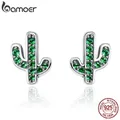 BAMOER – boucles d'oreilles en argent Sterling 925 avec Cactus vert éblouissant pour femmes Bijoux