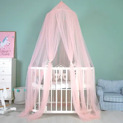 Moustiquaire pour Lit d'Angle de Bébé Fille Rideaux de Princesse Décoration de Maison Salon