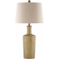 Pazar 30"H x 14"W x 14"D Traditional End Table Lamp Tan/White/Natural/Brass/Translucent Table Lamp - Hauteloom