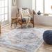 Fatih 5'3" x 7'3" Updated Traditional Farmhouse Beige/Charcoal/Gray/Light Gray Washable Area Rug - Hauteloom