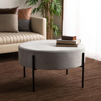 SAFAVIEH Lisbon Round Velvet Cocktail Ottoman