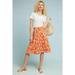 Anthropologie Dresses | Anthropologie Maeve Size 2 Denim Midi Banana Print Skirt Button Up A-Line Orange | Color: Orange | Size: 2