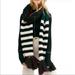 Free People Accessories | Free People Black White Multi Color Nova Tassel Scarf In Autumn Color | Color: Black/White | Size: Os