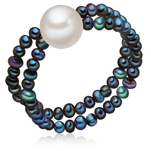 Valero Pearls - Perlen-Ring Süßwasser-Zuchtperle in Blau Ringe 1 ct Damen