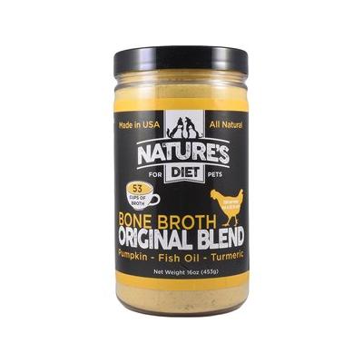 Nature's Diet Original Blend Chicken Bone Broth Dry Dog & Cat Food Topping, 16-oz jar