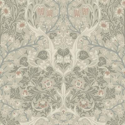 Juliet Floral Wallpaper - Pavestone/Sky Blue - Ballard Designs