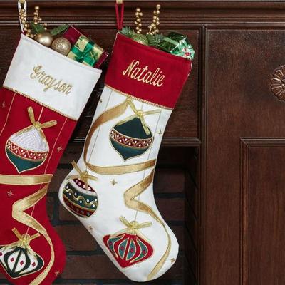 Christmas Ornaments Stocking , Off White