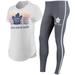 Women's Concepts Sport White/Charcoal Toronto Maple Leafs Sonata T-Shirt & Leggings Set