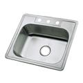 "Gourmetier GKTS2520 25"" Stainless Steel Drop-in Single Bowl Kitchen Sink, Brushed - Kingston Brass GKTS2520"