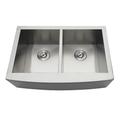 Gourmetier GKTDF30209 Drop-In Stainless Steel Double Bowl Farmhouse Kitchen Sink, Brushed - Kingston Brass GKTDF30209