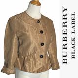 Burberry Jackets & Coats | Burberry Black Label Shimmery Linen Short Jacket | Color: Gold/Tan | Size: It 42