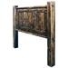 Montana Woodworks® Big Sky Rugged Sawn Panel Headboard w/ Forged Iron Accents Wood in Brown | 60 H x 80 W x 5 D in | Wayfair MWHBKRCJ