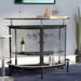 Ivy Bronx Chaska Bar w/ Wine Storage Wood/Glass in Black/Brown | 41 H x 20 D in | Wayfair WADL5002 28386548