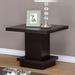 Contemporary End Table With Pedestal Base, Cappuccino Brown - 21.5 H x 23.5 W x 23.5 L Inches