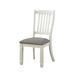 Wooden Side Chair with Flared Design Slatted Back, Set of 2, Antique White - 40 H x 24.5 W x 19 L Inches