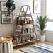 Furniture of America Mown Urban Walnut Metal Ladder Bookcase